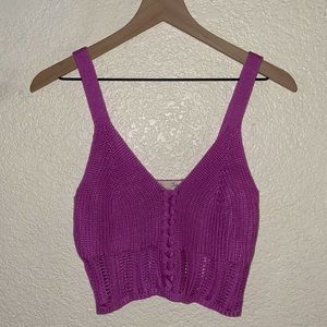 Knit Purple Crop Top